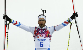Martin Fourcade slaví na Olympiádě v Soči